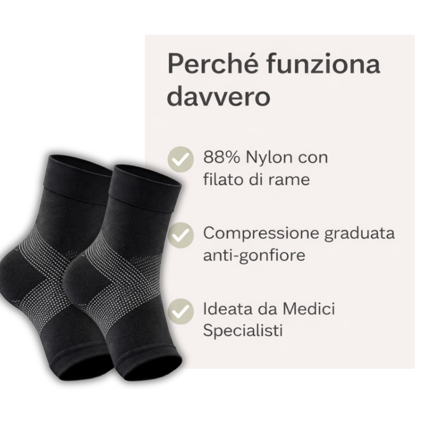 NeuroStep Supporto per Caviglia a Compressione - Fornisce Il Supporto e La Facilità per Dolori