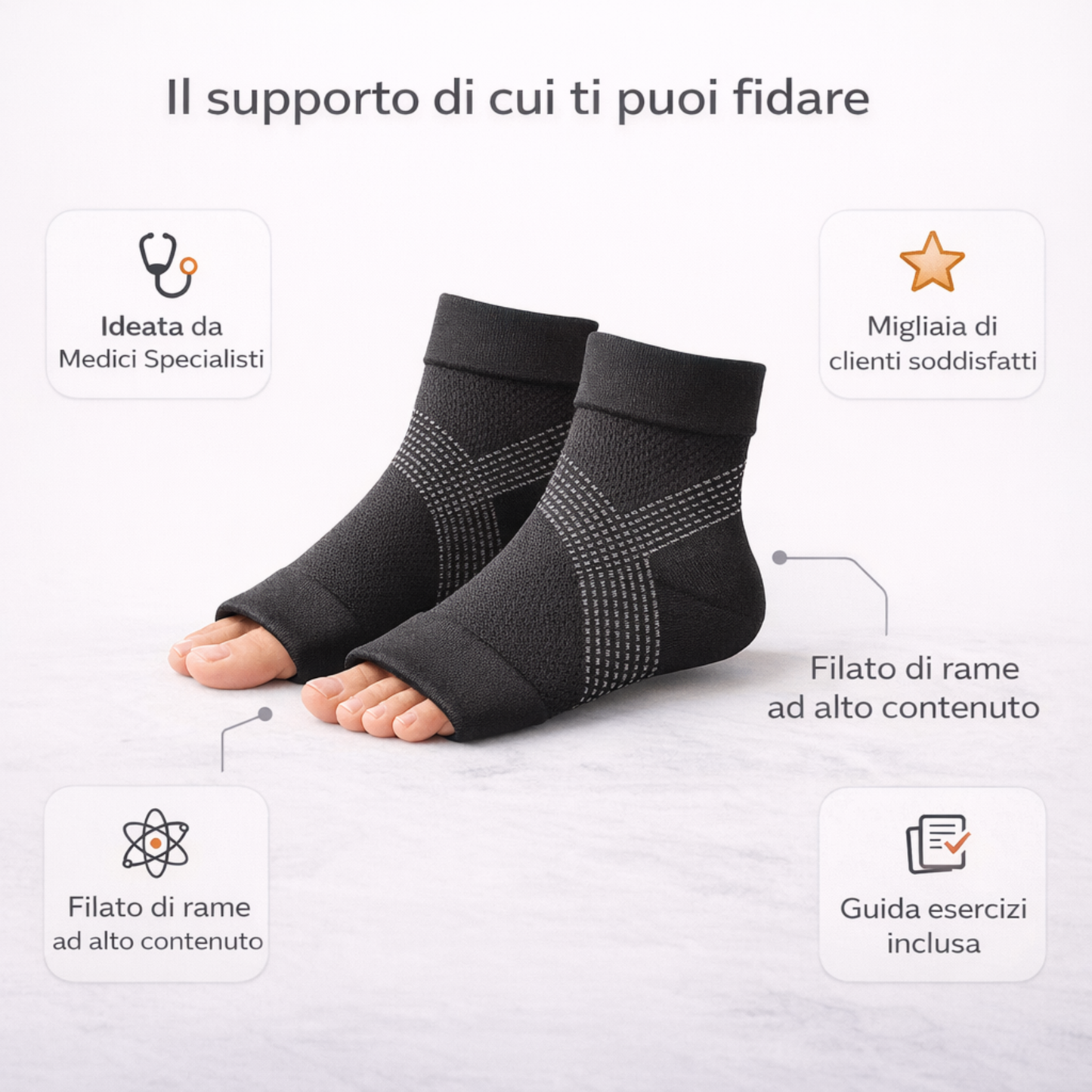 NeuroStep Supporto per Caviglia a Compressione - Fornisce Il Supporto e La Facilità per Dolori